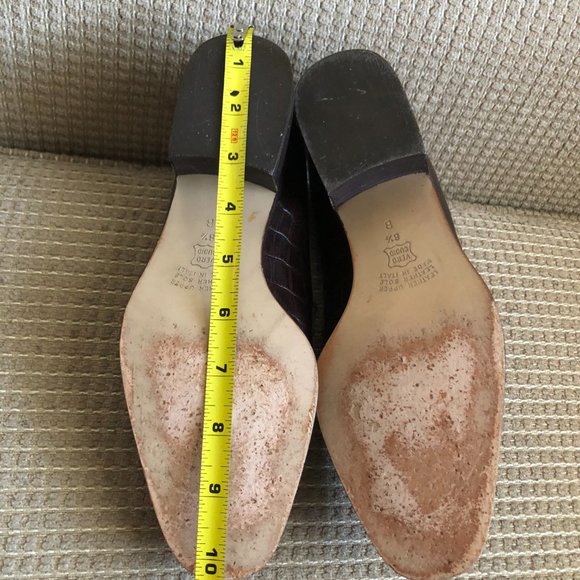 Fratelli Cavallini Women's Brown Croc Leather Print Loafers . - Picture 12 of 14